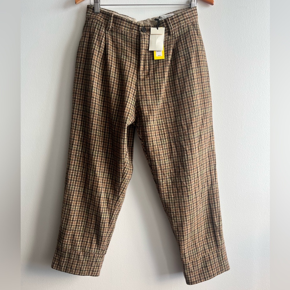 Banana Republic Women’s Plaid Wool Trousers Size 31 Short Poetcore Preppy W Tags